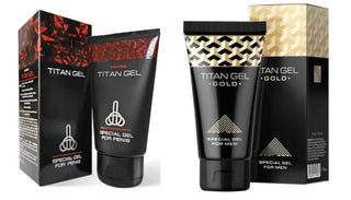 bild på titan gel gold och titan gel förpackningar