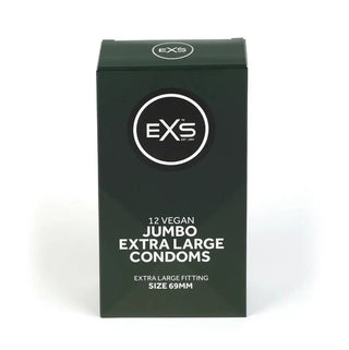 EXS Jumbo Extra Large vegan kondomer 12-pack, extra stora kondomer 69 mm