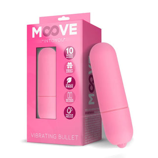 Moove 10 Speed Bulletvibrator och dess förpackning, med 10 hastighetslägen. Denna vattentät vibrator levererar kraftfulla sensationer i en diskret design.