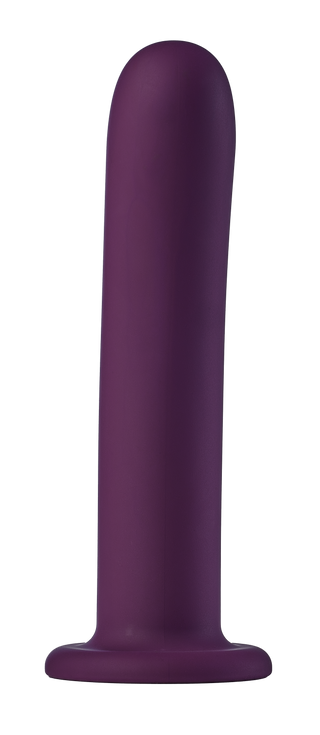 Zenon-dildo i silikon, lila, med sugkopp i botten, kompatibel med en strap-on.