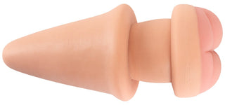 2in1 Buttplug Extension är en köttfärgad silikonplugg med en rundad, kindliknande bas, utformad för bekväm användning och enkel njutning.