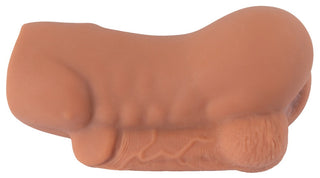 Brun TPE-analmasturbator, realistisk design med anatomiska detaljer.