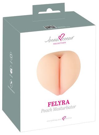 En Nature Skin-masturbator i form av en persika i en produktförpackning.