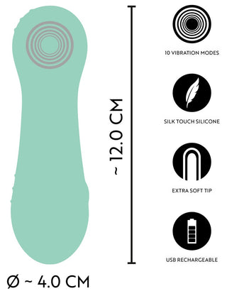 Mintgrön Cuties-minivibrator i silikon med dubbel densitet och en mjuk spets.