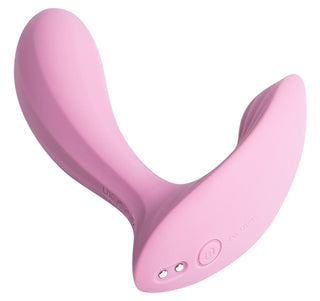 Svakom Erica är en ergonomiskt utformad rosa personlig massageapparat i silikon med två stift och intuitiva kontrollknappar.