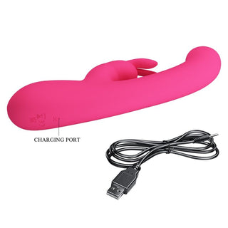 Pretty Love Lamar är en rosa silikonvibrator tillverkad av medicinsk silikon och kommer med en USB-uppladdningsbar-kabel.