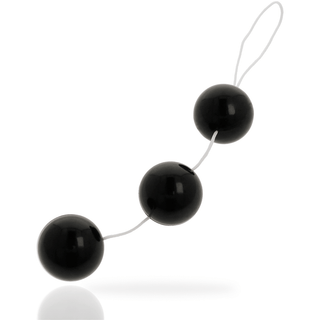 The Addicted Pleasure Balls består av tre svarta ABS-sfärer sammankopplade i en rak linje med ett snöre.