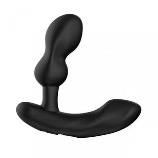 Lovense Edge 2 - Prostata Vibrator är en svart, ergonomiskt designad prostatamassageapparat med en böjd form och slät finish, kompatibel med Lovense-appen för förbättrad kontroll och personliga upplevelser.