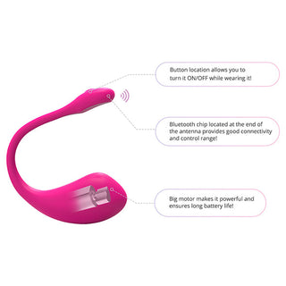Den rosa Lovense Lush 2 är en app-styrd vibrator med kontrollknappar, ett Bluetooth-chip, en kraftfull motor och är vattentät.