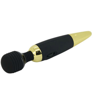 The Pretty Love - Stark Wand 25 cm, i svart och guld, har ett rundat, räfflat huvud som ger lugnande vibrationer för ultimat avkoppling.