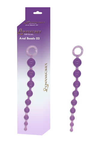 Lila Analkulor LS24 30 cm tillverkad av flexibelt material med ringhandtag, perfekt för nybörjare, visas bredvid matchande lila och guld Love Secret-förpackning.