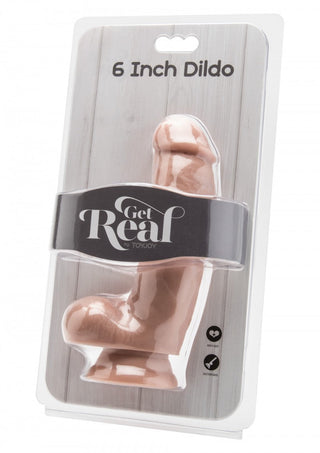 6-tums Get Real Dildo har realistiska detaljer under etiketten sugpropp.