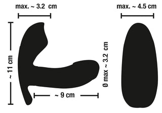 Anatomiska diagramsilhuetter med centimetermått gjorda av kroppssäkert silikonmaterial finns med i Panty Vibrator.