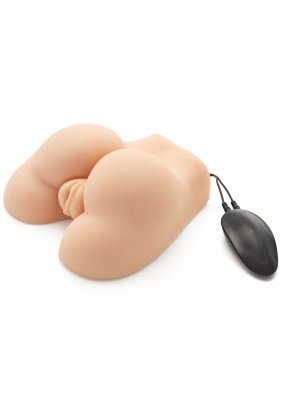 Realistisk Vagina - Fat Ass Fucker är en beige silikonform med en mänsklig anatomi design gjord av realistiskt material. Den inkluderar en bifogad svart fjärrkontroll för en sömlös upplevelse.